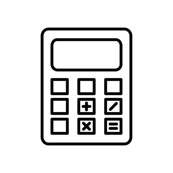 Значок устройства калькулятора, стиль линии — стоковый вектор