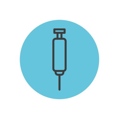 tıbbi şırınga simgesi, blok çizgisi biçimi