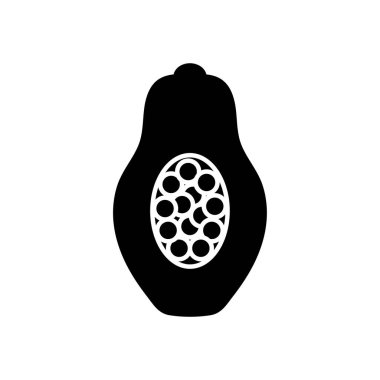 Yarı pawpaw meyve simgesi, siluet biçimi