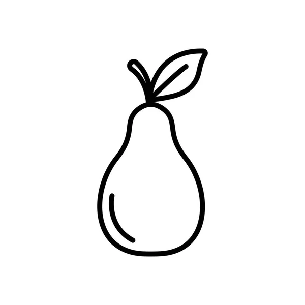 Päron frukt ikon, linje stil — Stock vektor