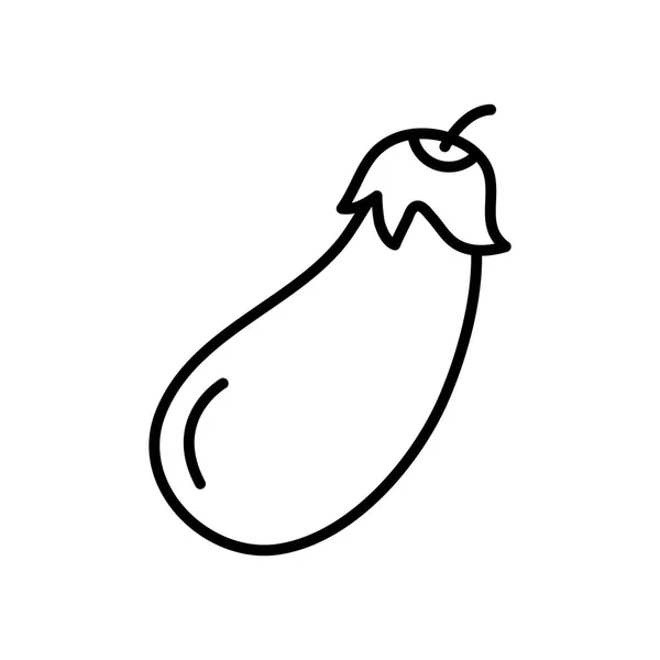 Auberginen Gemüse Symbol, Linie Stil — Stockvektor