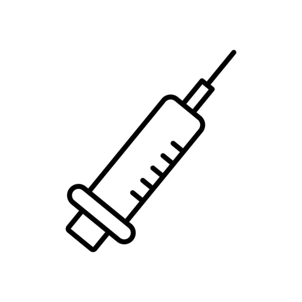 Medical syringe icon, line style — Stock Vector