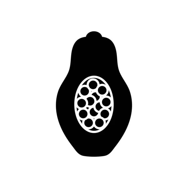 Ícone de fruta meia pata, estilo silhueta —  Vetores de Stock