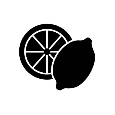 limon meyvesi simgesi, siluet tarzı