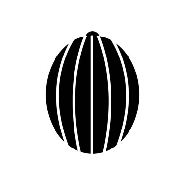 Karpuz meyve ikonu, siluet tarzı