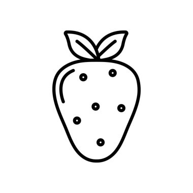 Çilekli meyve ikonu, satır biçimi