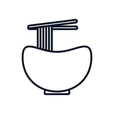 Japon yemeklerinde makarna ve yemek çubuğu.