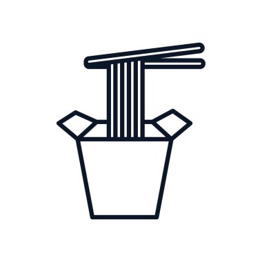 İçinde makarna olan yemek çubuğu Japon yemekleri.