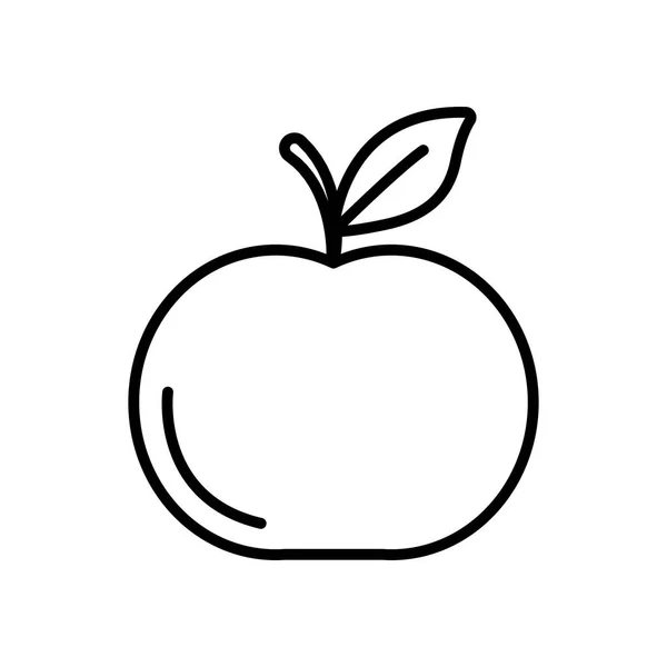 Manzana fruta icono, estilo de línea — Vector de stock