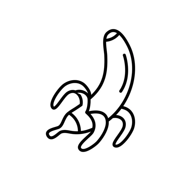 Banan frukt ikon, linje stil — Stock vektor