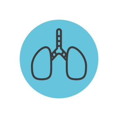 Akciğerler organ simgesi, blok çizgisi biçimi