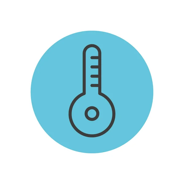 Termometer ikon bild, block linje stil — Stock vektor