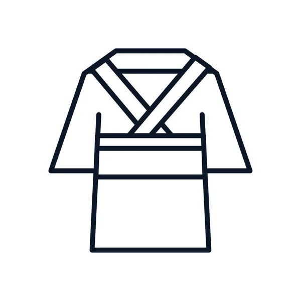 Japonés kimono tradicional aislado icono — Vector de stock