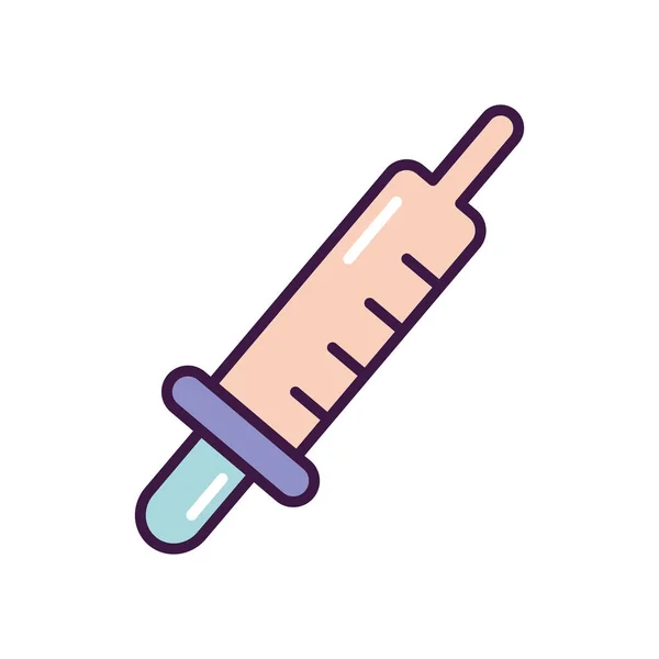 Medical syringe, line color style — Stock Vector