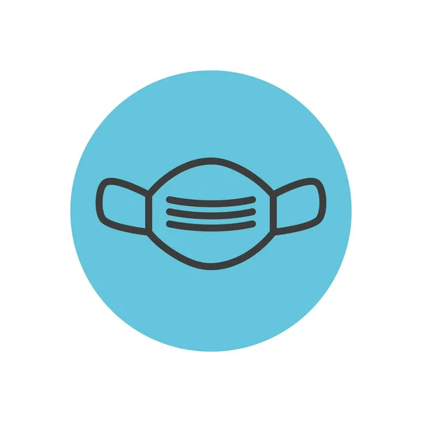 Medizinische Mundmaske Ikone, Block Line Stil — Stockvektor