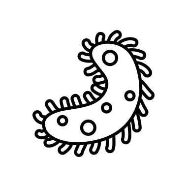 bakteri mikrobu simgesi, satır biçimi