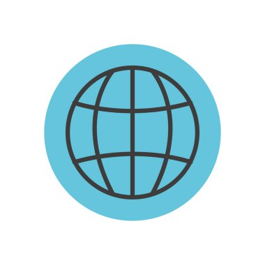 genel küre simgesi, blok çizgi biçimi