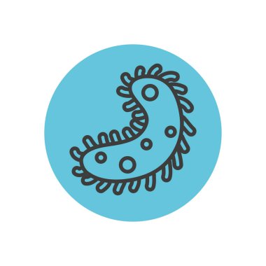 bakteri mikrobu simgesi, blok çizgisi biçimi