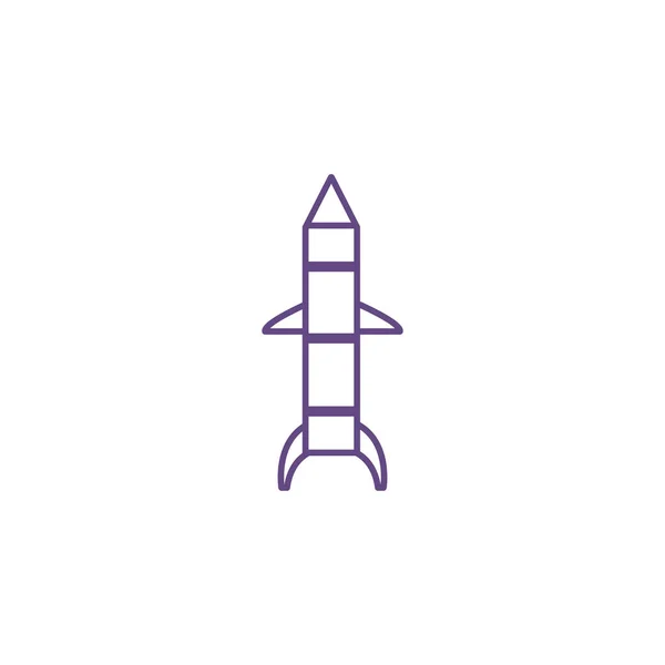Cohete lanzador espacio aislado icono — Vector de stock