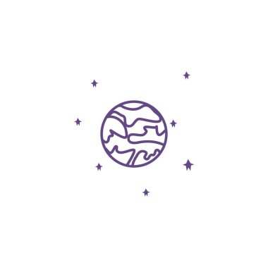 uzay gezegen çizgisi simgesi izole edildi