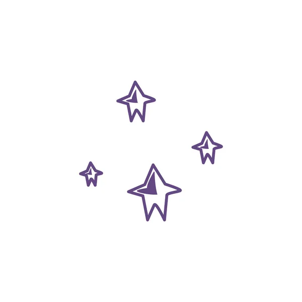 Ícones de estilo de linha espacial estrelas — Vetor de Stock