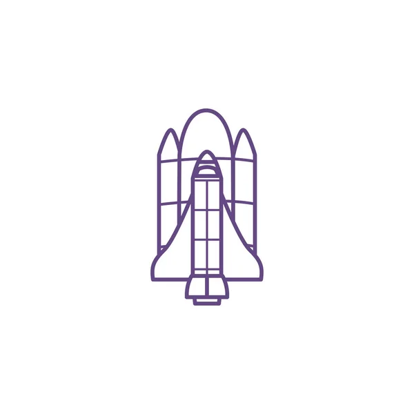Raumschiff fliegt isolierte Ikone — Stockvektor