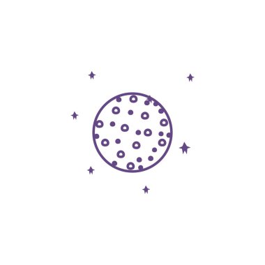 uzay gezegen çizgisi simgesi izole edildi