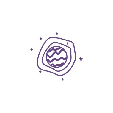 uzay gezegen çizgisi simgesi izole edildi