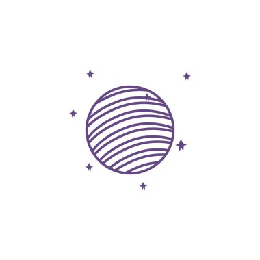 uzay gezegen çizgisi simgesi izole edildi