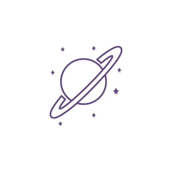 Verzadigde ruimte planeet geïsoleerd icoon — Stockvector