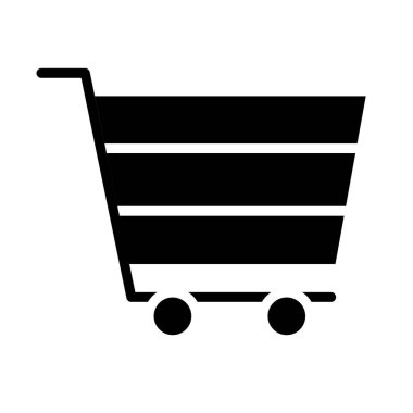 Alışveriş arabası simgesi, siluet tarzı