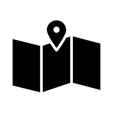 harita ve konum simgesi simgesi, siluet biçimi