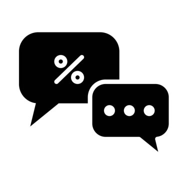 konuşma baloncukları yüzde simgesi, siluet biçimi