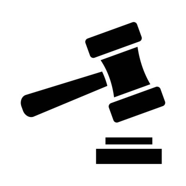 Law gavel simgesi, siluet biçimi