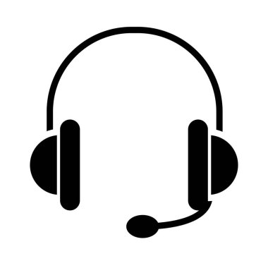 Mikrofon simgesi olan kulaklıklar, siluet biçimi