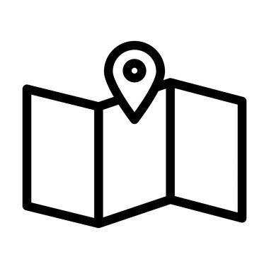 harita ve konum pin simgesi, satır biçimi