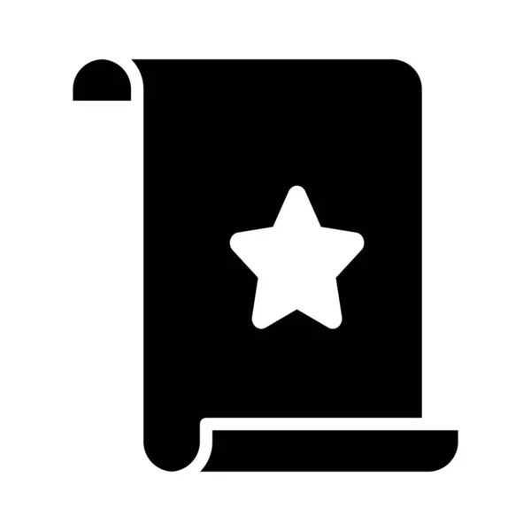 Page avec icône étoile, style silhouette — Image vectorielle