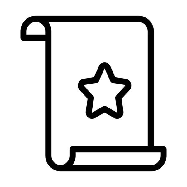 Seite mit Sternsymbol, Linienstil — Stockvektor