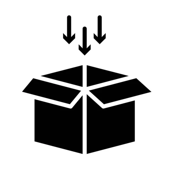Flèches du paquet et icône de la boîte, style silhouette — Image vectorielle