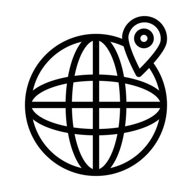 konum pin simgesi, satır biçimi ile küresel küre