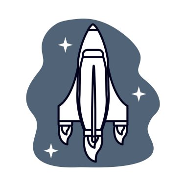 Uzay aracı izole edilmiş simgeyi uçuruyor