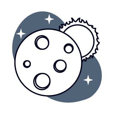 Ay uzayı. Güneşli doğal uydu.