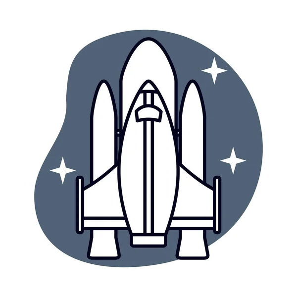 Vehículo espacial volando icono aislado — Vector de stock