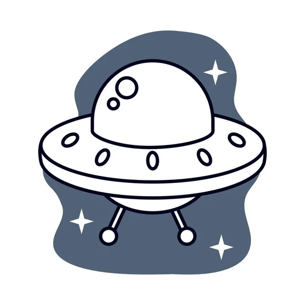 Ufo vliegende ruimte geïsoleerd pictogram — Stockvector