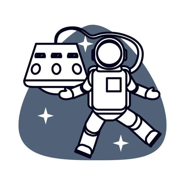 Astronaut in space isolated icon — Stock Vector