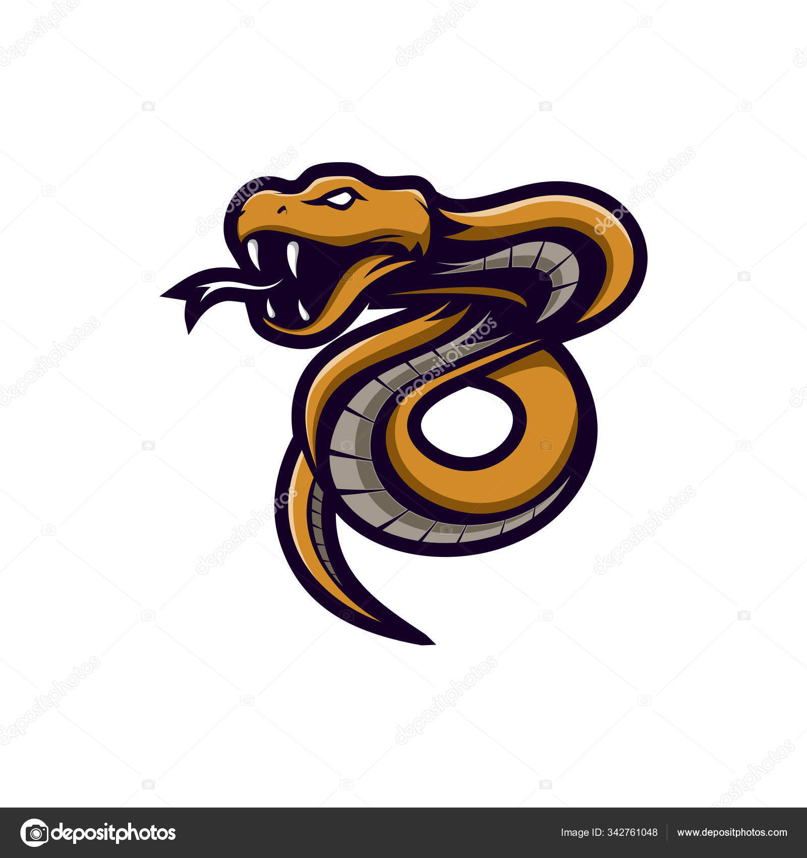 Modelo de logotipo de mascote de jogo esport de cobra vector modern head  snake logo vector