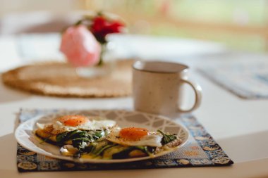 Yumurta, kahvaltı, sabah, kahve.