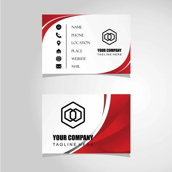 Business Card Red Gray Colors Look Attractive Image Graphic Icon — стоковый вектор