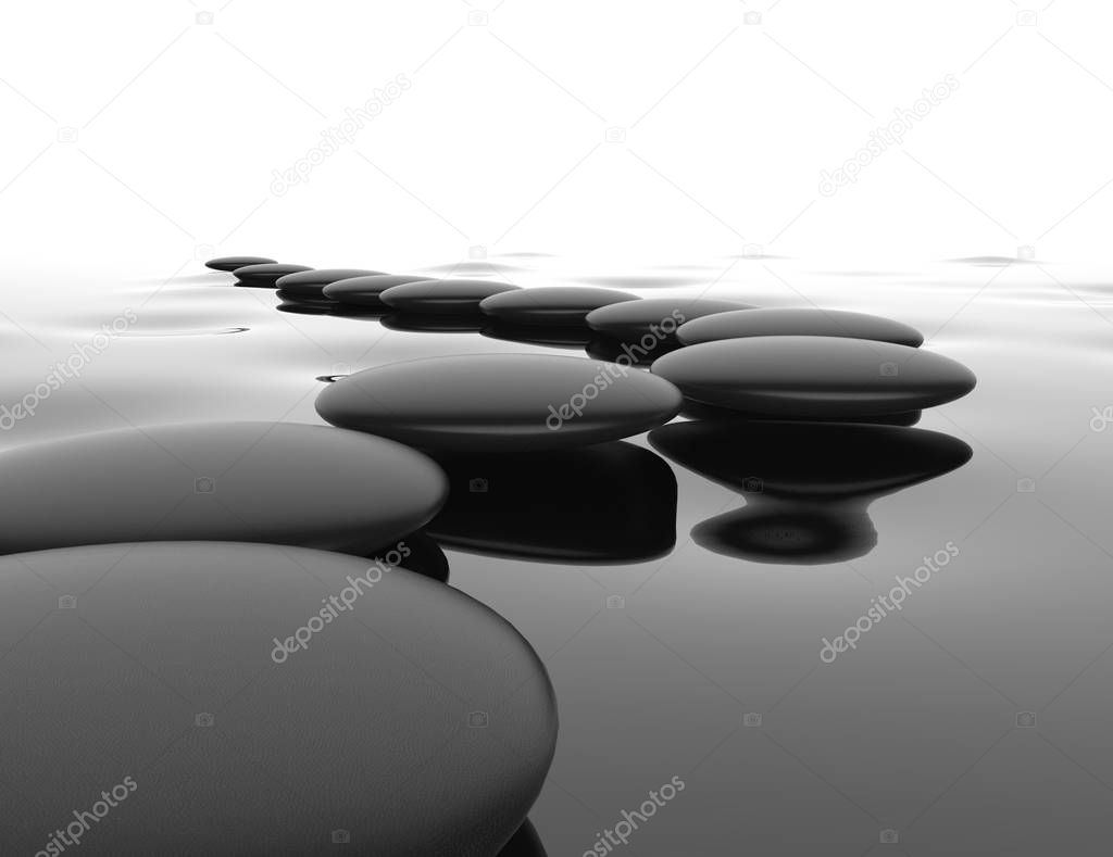 Stones in a water 3d design