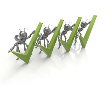 Siyah karıncalar kontrol listesini tutuyor